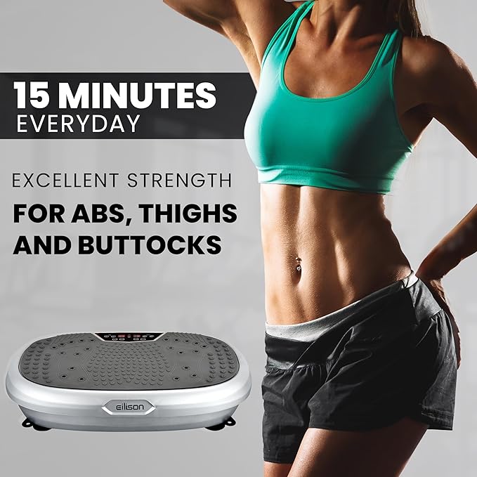 FitMaxx 3D XL Vibration Plate Exercise Machine - Whole Body Workout Vibration Platform w/Loop Bands - Lymphatic Drainage Machine for Weight Loss, Shaping, Recovery