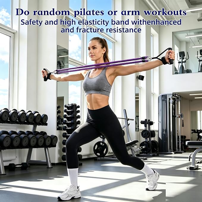 Resistance Band with Handle 100LBS Pedal Resistance Bands for Pilates Yoga Physical Therapy Leg,Abdomen,Waist,Arm,Workout Bands Exercise Resistance Bands Set for Women