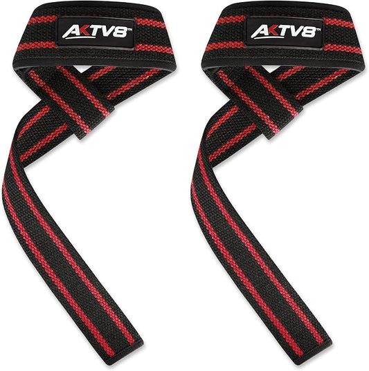 AKTV8 Lifting Straps for Deadlifts, 23 inch 4mm Padded Wrist Straps for Gym | Stronger Grip During Weight Lifting & Powerlifting, Heavy Duty Polyester-Cotton Gym Straps for Pull Ups, Rows & Heavier Lifts