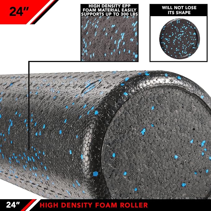 JFIT High Density Foam Roller – EPP Deep Tissue Massage Roller for Muscle Recovery, Myofascial Release & Stretching