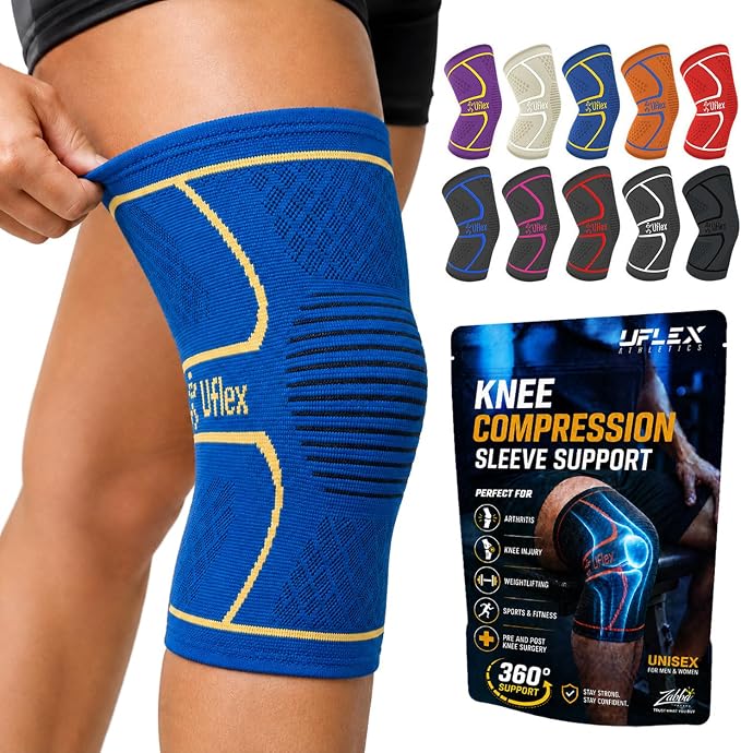 Knee Brace for Men and Women Knee Compression Sleeve Knee Support Wraps for Arthritis Joint Pain Relief, Workout, Swelling, Sports, Circulation, Running, Recovery for ACL & Meniscus Tear