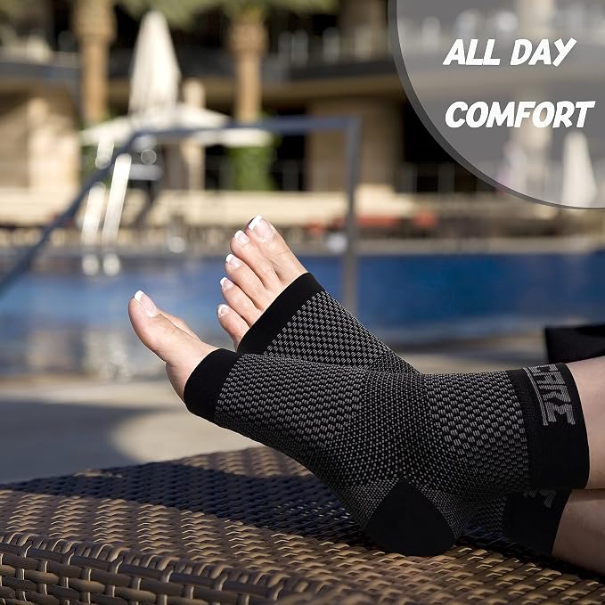 Compression Socks for Women & Men Open Toe (1 Pair) - Best Ankle Compression Sleeve for Swelling, Achilles Tendonitis, Heel Pain & Plantar Fasciitis Relief, Black, Small