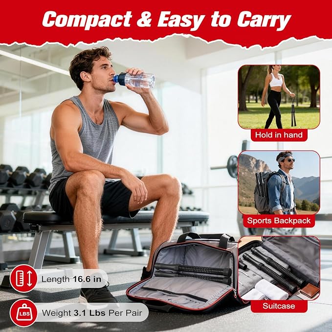 Relife Ropeless Battle Ropes，Weighted Cordless Battle Ropes for Home Gym | Portable Home Gym Equipment for HIIT, Strength Building, Low-Impact Cardio for Men & Women
