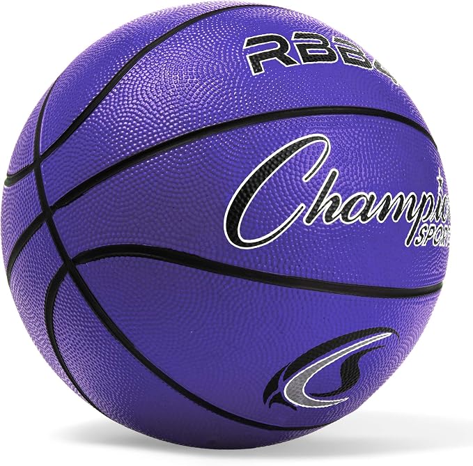 Champion Sports Rubber Basketballs – Durable Indoor & Outdoor Training & Recreational Game Balls, Multiple Sizes & Colors