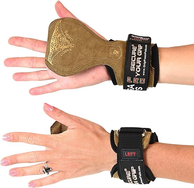 Cobra Grips Weight Lifting Gloves with Adjustable Neoprene Padded Wrist Wraps - Heavy Duty Alternative to Power Lifting Hooks for Deadlifts