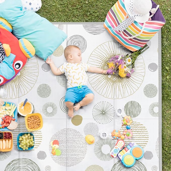 Extra Large Baby Play Mat 79x70, Foldable Baby Play Mat | Waterproof, Safe & Thick Playmats for Babies and Toddlers, Non-Slip for Crawling&Tummy Time, Indoor & Outdoor Use