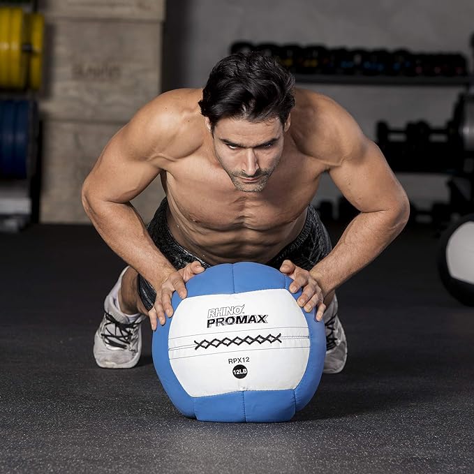 Champion Sports Rhino Promax Wall Balls - Soft Shell Non-Slip Grip for Weightlifting, Plyometrics, Cross Training, & Home Gym