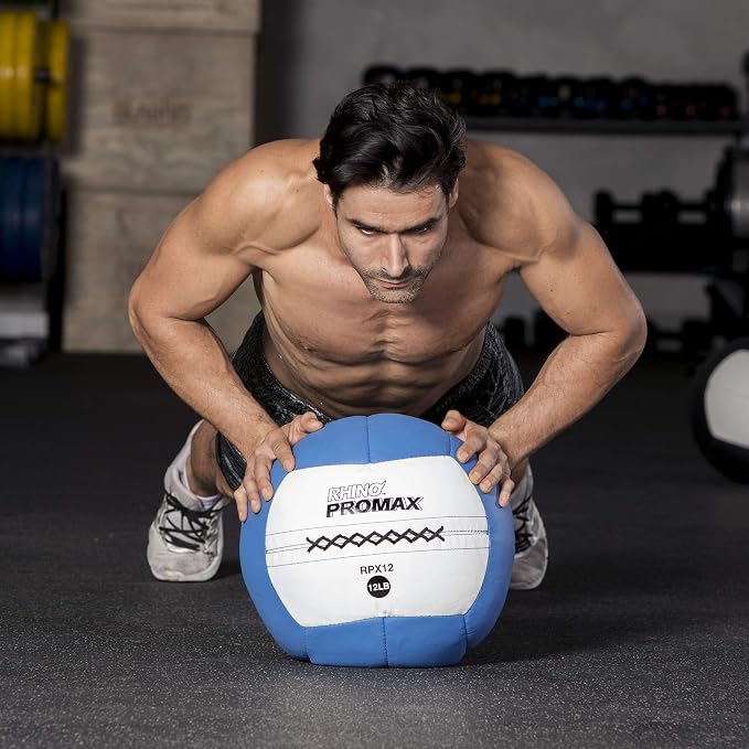 Champion Sports Rhino Promax Wall Balls - Soft Shell Non-Slip Grip for Weightlifting, Plyometrics, Cross Training, & Home Gym
