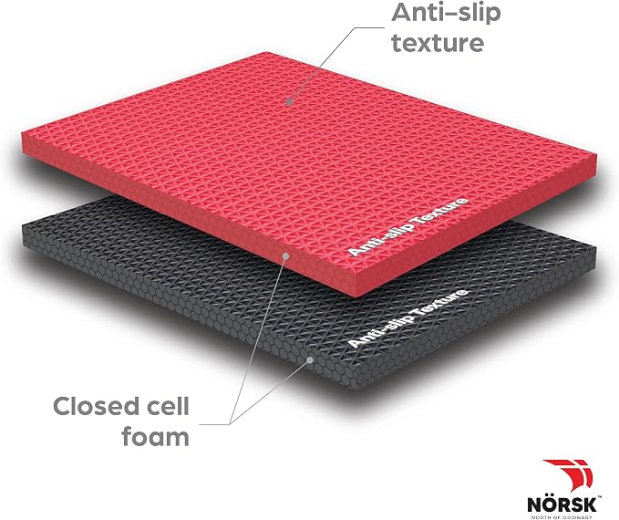Reversible Gym Exercise Mats 3/4" Thick EVA Interlocking Foam Tiles, Perfect Home Gym Flooring, 20 Tiles & 40 Trim Pieces, 80 Sq. Ft. Reversible, Red/Black