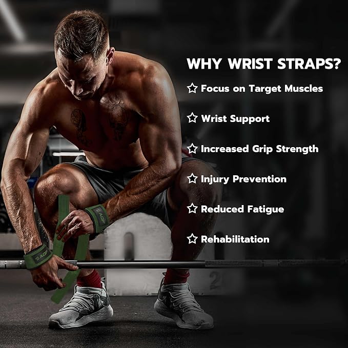 AQF Leather Weight Lifting Straps, Heavy Duty Wrist Strap for Powerlifting | Premium Suede Leather, Handcrafted Construction, Reinforced Dual Stitching, 3 mm thick & 66cm long, Sold as a Pair