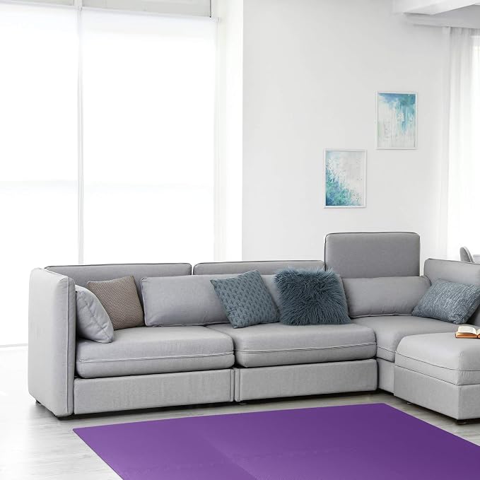 We Sell Mats 1/2 Inch Thickness Multipurpose EVA Foam Floor Tiles, Interlocking Floor Mat for Indoor Gym and Home Use, 24 in x 24 in, Purple, 24 Square Feet (6 Tiles)
