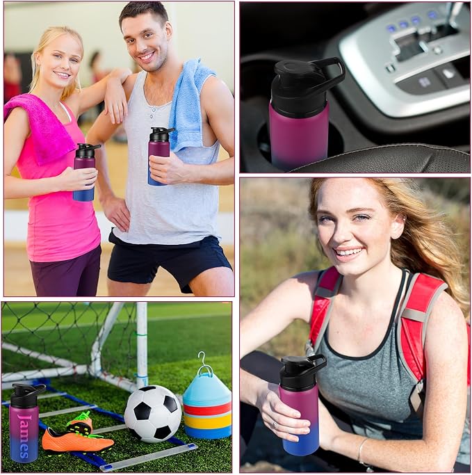 Mimorou 10 Pack Aluminum Water Bottles Bulk 17oz Reusable Leak-Proof Lightweight Sport Bottles Set for Travel Gym Team Camping & Party Favors, 10 Colors