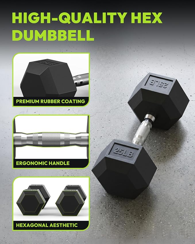 HANDBODE Dumbbell Set with Rack, Rubber Coated Fixed Dumbbells 390-790 lbs | Heavy Duty Hexagonal Weights, Non-Roll Hexagon Shape for Stability, Home Gym Strength Training Equipment
