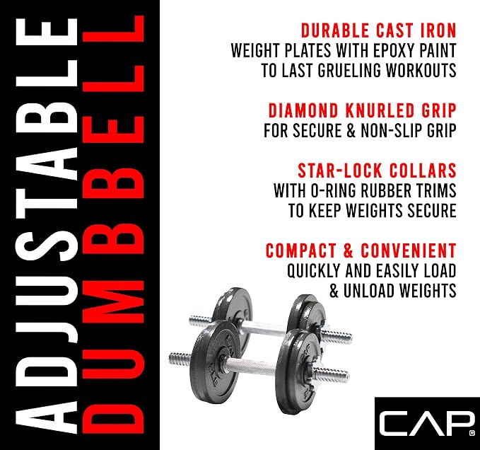 Cap Barbell Adjustable Dumbbell Weight Set | Multiple Options
