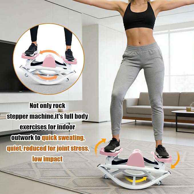 Rock Stepper Machine with Digital Display,Workout at Home,Office | Digital display, side-to-side motion, home workout, arm leg glute exercise,home fitness, full body workout