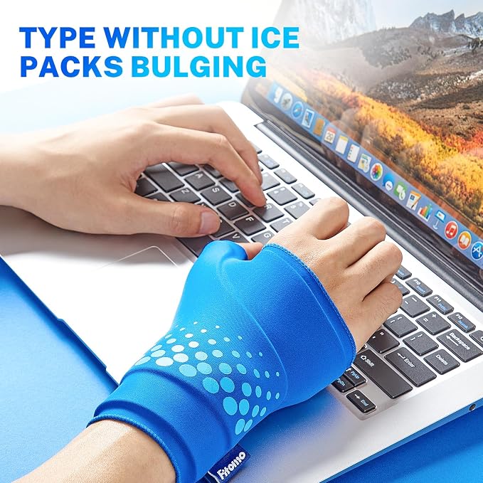 Thumb & Wrist Ice Pack Wrap, Long-Lasting Cold Compression for Pain Relief | Thickened Gel, Form Fit, Stays Cold Longer, Soft After Freezing, Full Wrap Cooling, Reusable Cold Hot Therapy, Easy On & Off