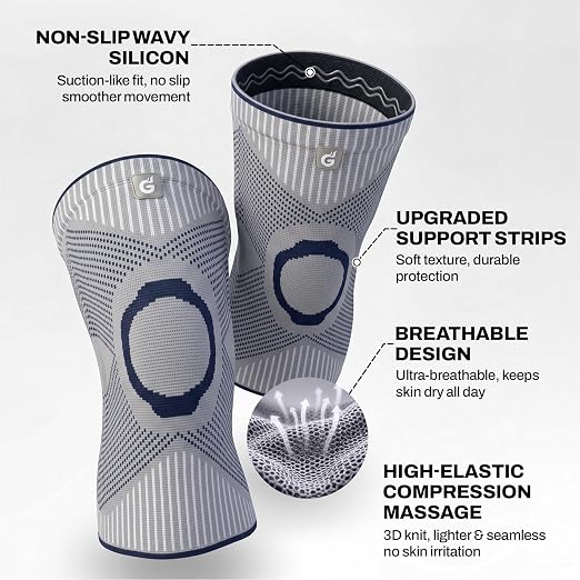 GOOGAH Knee Compression braces 1-Pack - Pain Relief Support for Arthritis, ACL & Meniscus Tears | Breathable Nylon Knee Sleeves for Men & Women | Sizes XXS-2XL