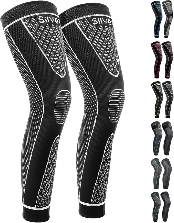 SKDK Full Leg Sleeves Long Compression Leg Sleeve Knee Sleeves Protect Leg, for Man Women Basketball, Arthritis Cycling Sport