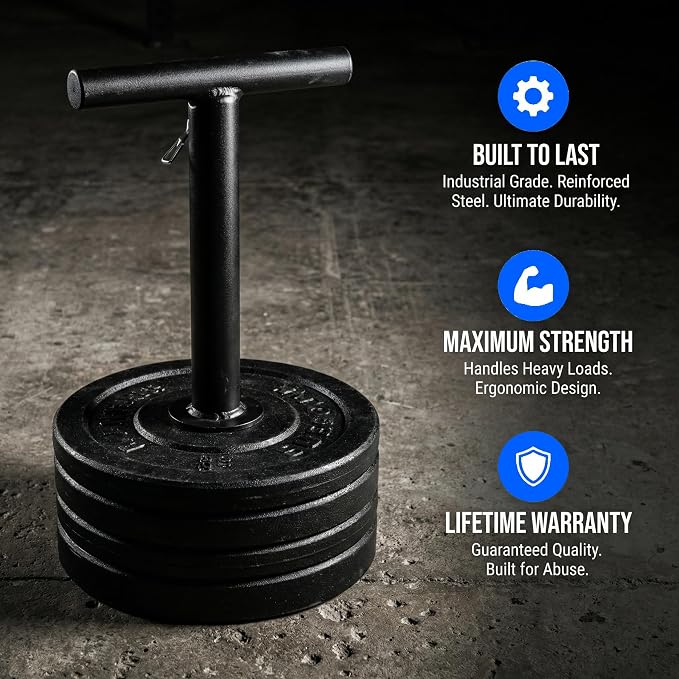 Adjustable Kettlebell Handle for Weight Plate, Heavy Duty Iron Construction, Fits Standard 2" Olympic Plates, DIY Kettlebell for Strength Training, CrossFit, Home Gym