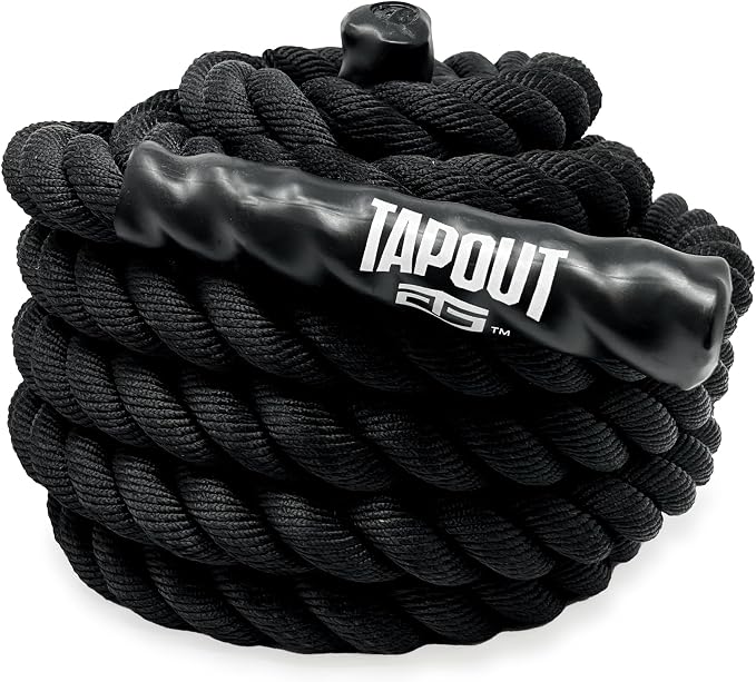 Tapout 30-Foot Battle Rope - Non-Slip Grip | for Intense Cardio & Strength Training