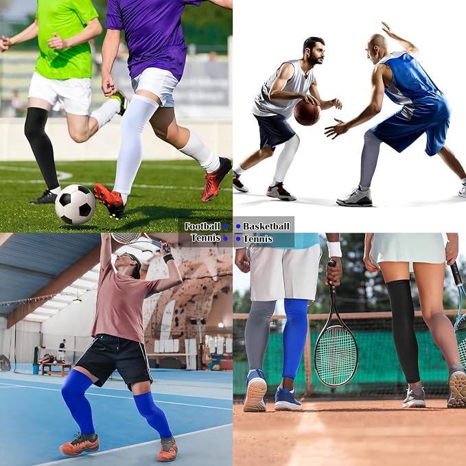 Tatuo Leg Sleeves Compression Long Knee Sleeve UV Protect for Men Women Sport Basketball Football