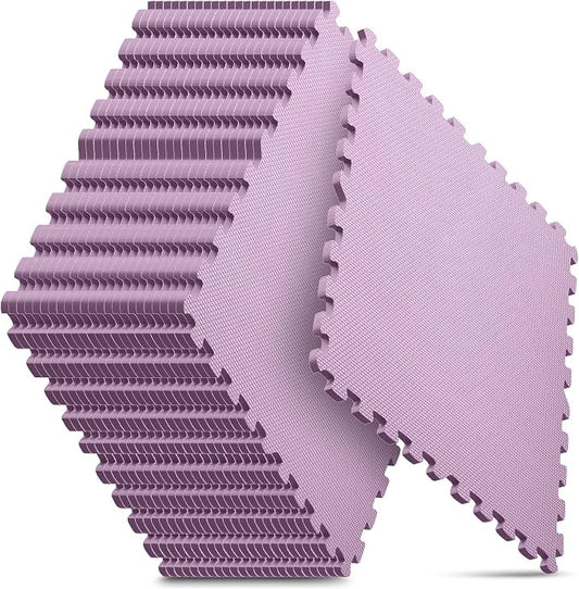 24 Pack 96 sqft Home Gym Mat, Puzzle Exercise Mat, EVA Interlocking Foam Floor Tiles for Home Workout Equipment and Kids' Play Areas - Blue, 24 in x 24 in x ½ in - (Pink, 24 Pack(96 SQ FT))