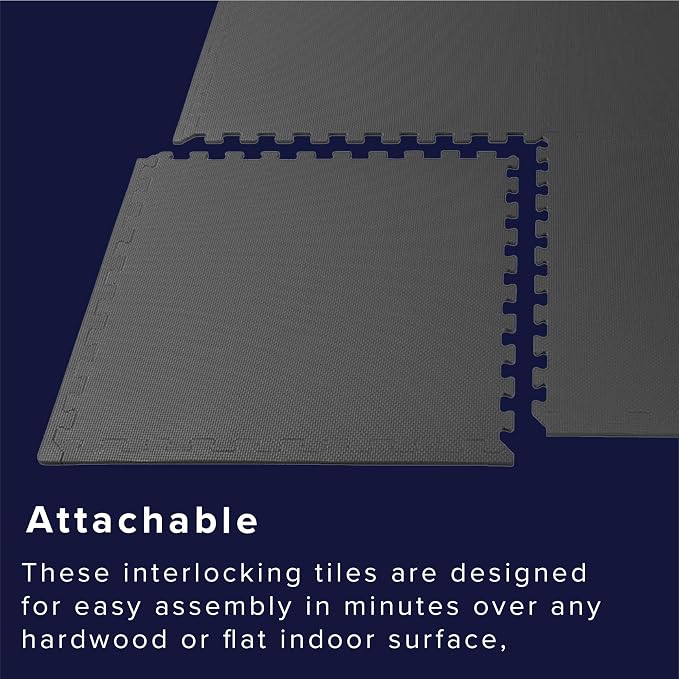 We Sell Mats 1/2 Inch Thickness Multipurpose EVA Foam Floor Tiles, Interlocking Floor Mat for Indoor Gym and Home Use, 24 in x 24 in