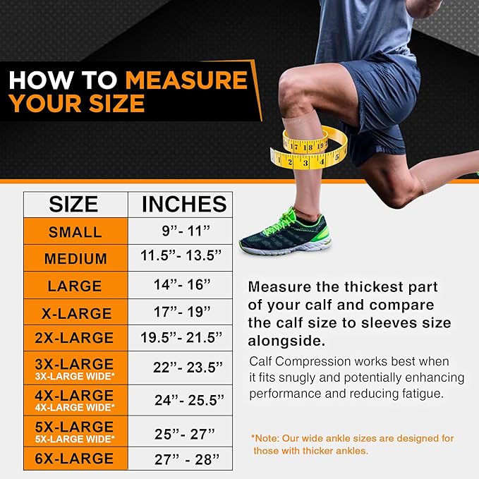 Doc Miller Compression Calf Sleeve for Men & Women, 20-30mmHg | Graduated Support for Running, Shin Splints, Calf Strain, Knee High, Small to 6XL Plus Size