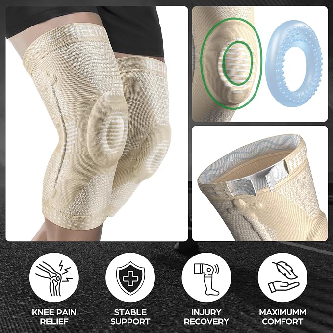 NEENCA Professional Knee Brace, Medical Knee Support for Women & Men Relief | Patented Patella Gel Pad & Side Stabilizers, Compression Sleeve for Knee Pain, Swelling, ACL, PCL, Arthritis, Sports, Workout
