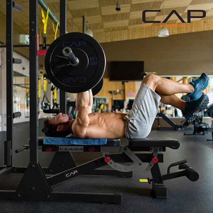 CAP Barbell Power Rack with Pull Up Bar & Attachments - Multiple Colors