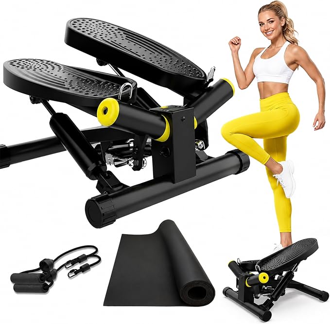 ZIWWVY- Mini Twist Stepper, Stepper Machine with 330LBS Weight Capacity, Mini Stepper for Full Body Workout, Adjustable Step Height, Smooth and Quiet, Step Machine for Men Women