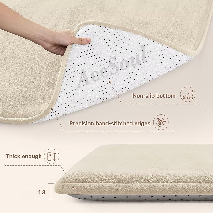 Baby Play Mat for Floor,Ultra Thick Elastic Foam 50"x50" Playmat Tummy Time Muscle Crawling Exercise Activity Cushion Gym Mat Nursery Playroom Area Kids Rug for Babies, Toddlers,Infants,Beige