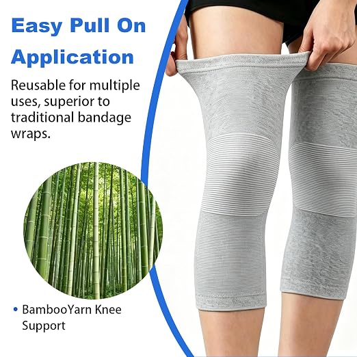 One Compression Knee Sleeves, Knee Brace for Women Men Knee Pain, Elastic Compression Leg Sleeves for Arthritis, Ideal for Running, Hiking, and Daily Wear (Gray, M)