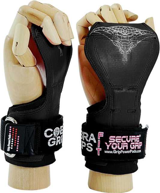 Cobra Grips Weight Lifting Gloves with Adjustable Neoprene Padded Wrist Wraps - Heavy Duty Alternative to Power Lifting Hooks for Deadlifts