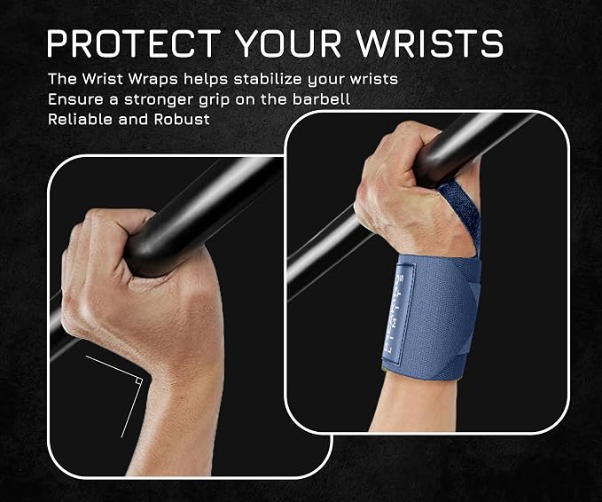 Breaking Limits Lifting Straps & Wrist Wraps for Weightlifting Men & Women | Wrist Straps for Weightlifting, Workout Gym Straps, Deadlift Straps, Cotton, Neoprene, Thumb Loops, Reinforced Stitching