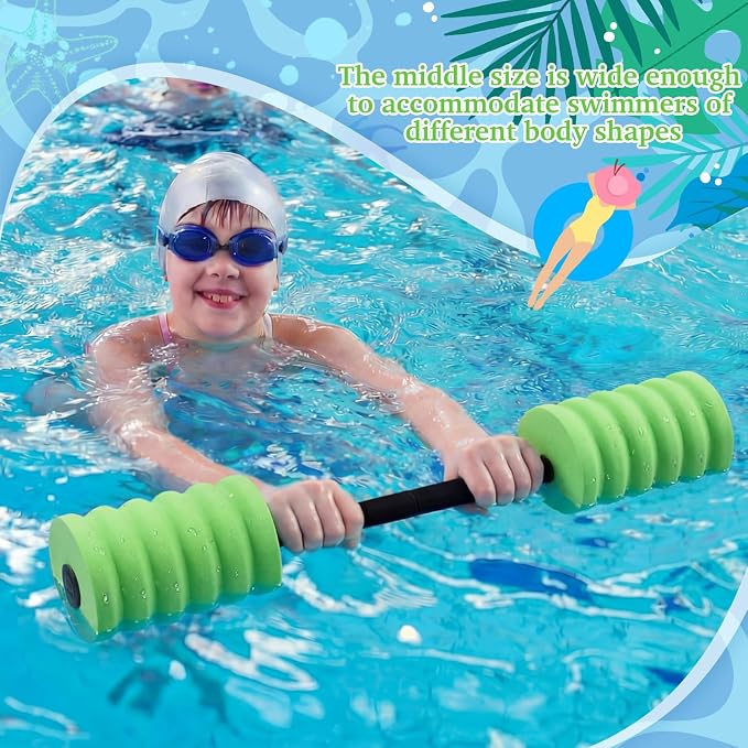 Soulchen Long Aquatic Exercise Dumbbells Pool Exercise Foam Water Weights Dumbbell Aquatic Pool Barbells with High Density EVA Foam for Swim Water Aerobics Workouts Loss