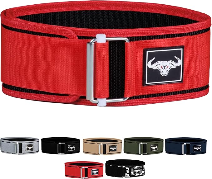 IBRO Quick Locking Premium Weight Lifting Belt - Back Support for Powerlifting, Cross Training & Gym Bodybuilding - 4 Inch Nylon Men and Women with Metal Buckle for Core Stability