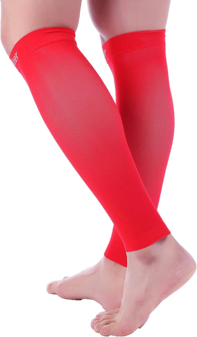 Doc Miller Compression Calf Sleeve for Men & Women, 20-30mmHg | Graduated Support for Running, Shin Splints, Calf Strain, Knee High, Small to 6XL Plus Size