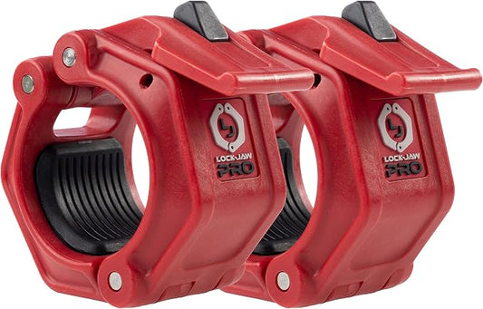 Lock-Jaw PRO 2 Barbell Collars Olympic Barbell Clamps 2 Pcs – Heavy Duty Bar Clamps for 2” & 50mm Olympic Bars – Secure Weight Bar Clamps for Strength Training & Home Gym Accessories – Quick Release
