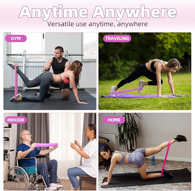 Resistance Loop Exercise Bands, Resistance Bands Exercise Bands for Home Fitness, Stretching, Strength Training, Physical Therapy,Elastic Workout Bands for Women Men Kids, Set of 5