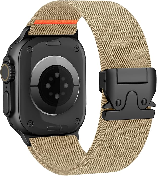Elastic Sport Band for Apple Watch Ultra 3/2/1 Bands 49mm 46mm 45mm 44mm 42mm 41mm 40mm 38mm Men Women, Adjustable Parachute Buckle Nylon Fabric Wristband for iWatch Series 11 10 SE 9 8 7 6 5 4 3