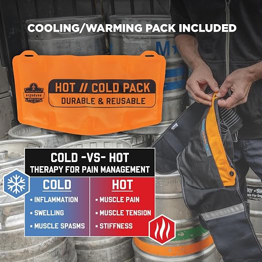 Ergodyne ProFlex 1675 Back Support Brace Belt with Warming and Cooling Pack