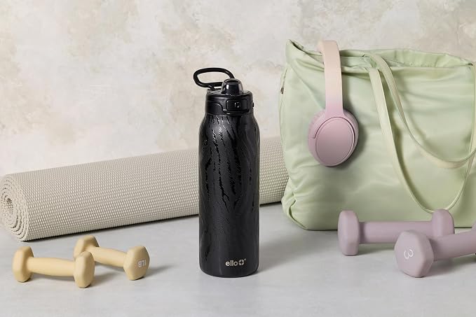 Ello Pop & Fill Insulated Stainless Steel Water Bottle with Quick Fill Lid, Leakproof Locking, Sip or Chug Spout, BPA-Free, Double Wall Vacuum Insulated for Sports, Travel & School- 22oz / 32oz / 40oz