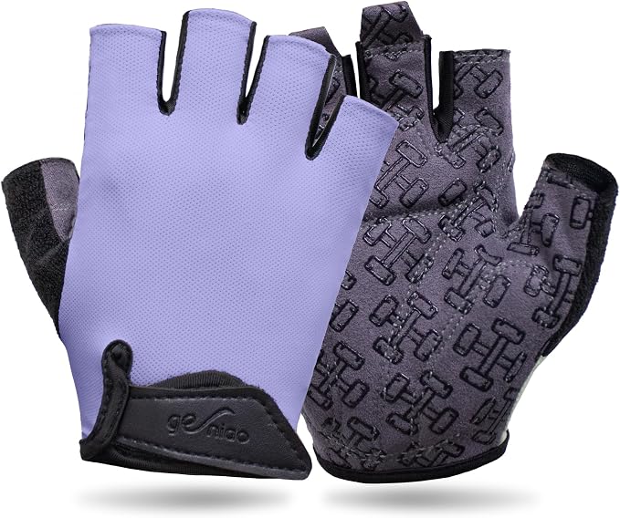 Workout Gloves for Women Men, Full Palm Silicone Grip, Padded Half Finger Gloves for Gym, Weight Lifting, Cycling