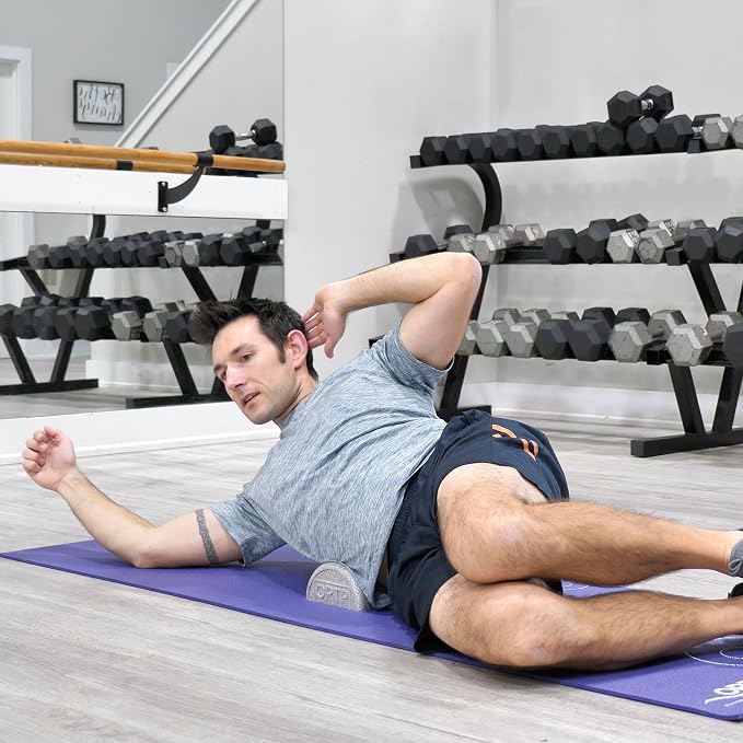 OPTP Silver AXIS Moderately Firm Foam Roller – Half-Round, Silver, 12" x 3" | Moderate density for sports medicine, physical therapy, Pilates, yoga - myofascial release on trigger points