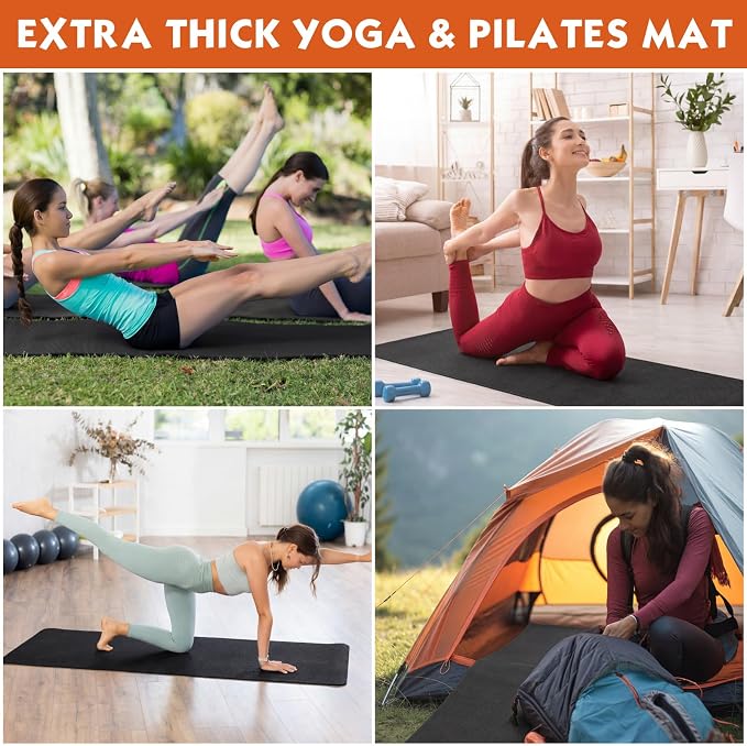 Nuanchu Yoga Mat Roll 24 inch Width, 4mm Thick Non Slip Exercise Mat, Large Anti Tear Gym Flooring for Home Workout, Fitness, Senior Dog Floor Protection