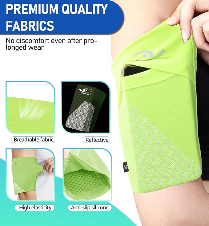 Universal Sports Armband Cell Phone Armband Sleeves Running Armband for Exercise Workout, Compatible with iPhone 17/17Plus/Pro/16/15/15Plus/14 Samsung Galaxy All Phones (Medium, Bright Yellow)