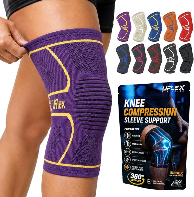 Knee Brace for Men and Women Knee Compression Sleeve Knee Support Wraps for Arthritis Joint Pain Relief, Workout, Swelling, Sports, Circulation, Running, Recovery for ACL & Meniscus Tear