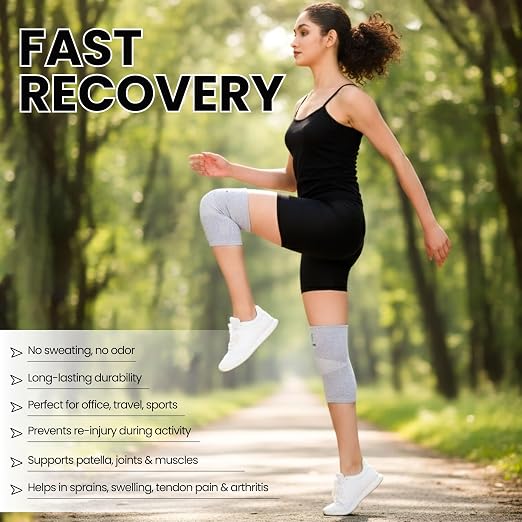 Bamboo Charcoal Knee Sleeve - Elastic Warm Knee Brace for Arthritis Bamboo Compression Knee Sleeve for Men and Women Meniscus Tear, Joint Pain Relief, Injury Recovery (XL (51-57cm Thigh))