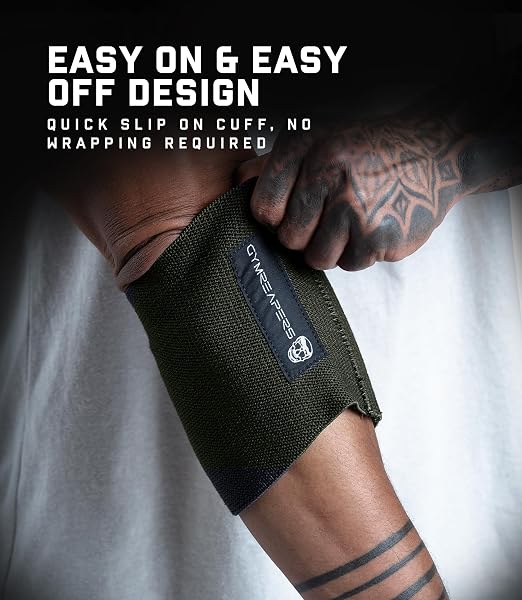 Gymreapers Elbow Compression Cuff for Weightlifting, Powerlifting – Support & Relief for Tendonitis, Stability, Tennis Elbow, Strength Training & Injury Recovery (Green, 12")